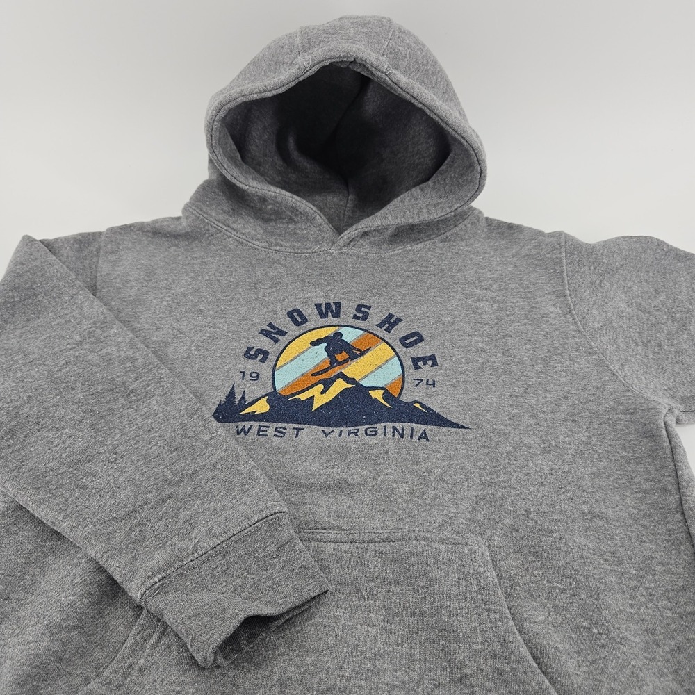 Ouray Snowshoe West Virginia Hoodie Youth L Gray Pullover Sweatboard Ski Kid